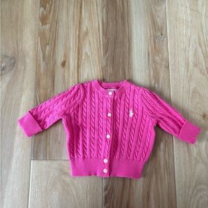 Ralph Lauren Bright Pink Cable Knit Sweater